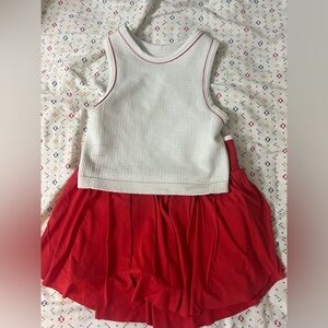 All in Motion White and Red Women's Top